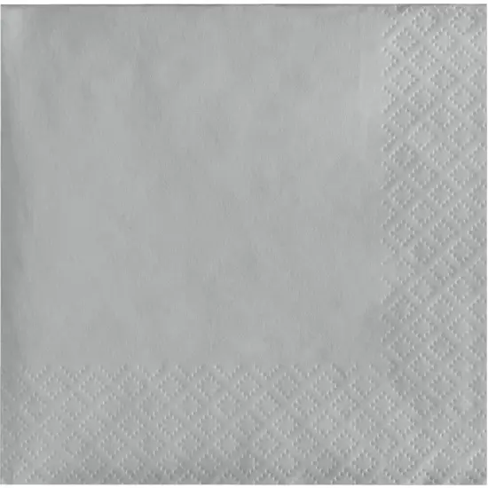 600 pc Bulk Shimmering Silver 2 Ply Luncheon Napkins {1}