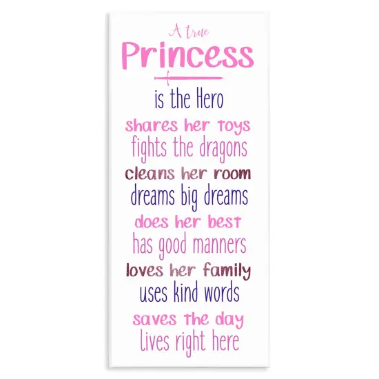 Stupell Industries True Princess Is The Hero Wall Plaque By Kim Allen {1}