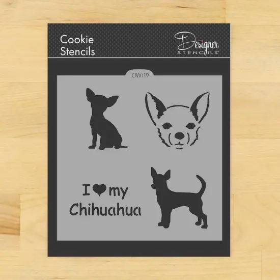 I Love My Chihuahua Cookie & Craft Stencil | CM019 by Designer Stencils | Cookie Decorating Tools | {1}