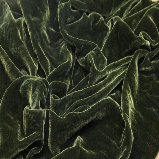 1 Yard Silk Rayon Velvet Fabric 45 Inches Width Olive Green {1}