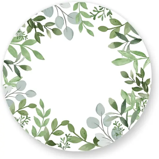 50Pcs Greenery Paper Place Mats Watercolor Eucalyptus Leaves Disposable Placemat 13 Inch Round Spring Decorative Paper Table Mats for Dinner Table Setting {1}