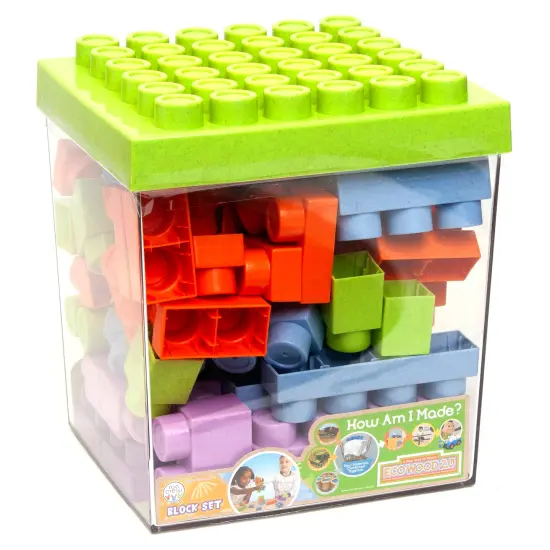 Roo Crew: Block Set - 75 Pieces - Assorted Lid Color, Building Activity Set, Colorful Blocks & Storage Container, Toddlers & Kids Ages 2+ {1}