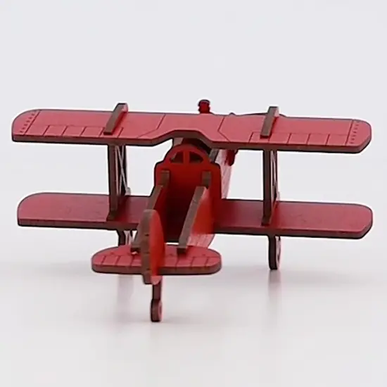 Little & Wood: Woodlet: Medium - Biplane - Red, 3D Wooden Vehicle Puzzle Kit, Easy Assembly Pop-Out Build Fun, 100% Sustainably Sourced Wood, Ages 6+ {7}