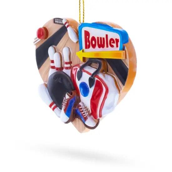 Bowler Bowling Ball with Pins Resin Christmas Ornament {3}
