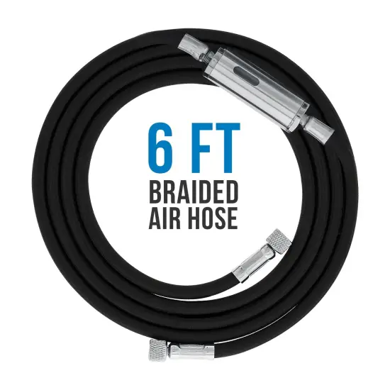 Model TC-77 - Professional Super Quiet High Performance Compact Airbrush Compressor with Small Air Tank, Moisture Trap & Hose {3}