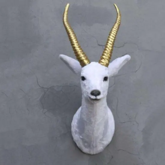 White Gazelle Head Life Size Statue {5}