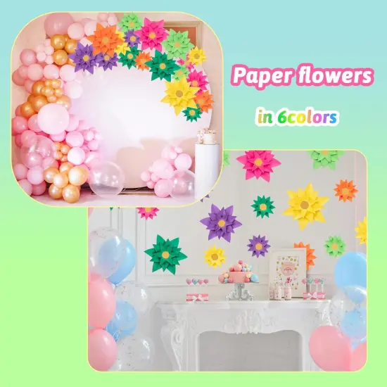 18 PCS Paper Flowers Bulletin Board {5}