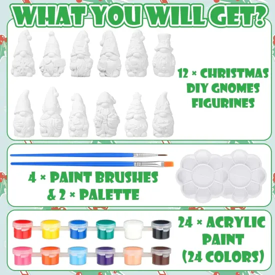 12 Sets Ceramic to Paint Winter Christmas Ready to Paint Your Own Ceramic DIY Paintable Figurine {5}