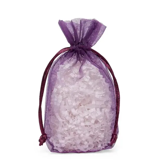 Flat Bottom Organza Bags 5 1/2 '' X 1 1/2 '' X 10 1/2 '' for Craft Projects Purple {2}