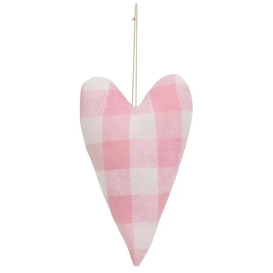 Set of 2 Buffalo Check Heart Pillows for Holiday or Year-Round Decor {4}
