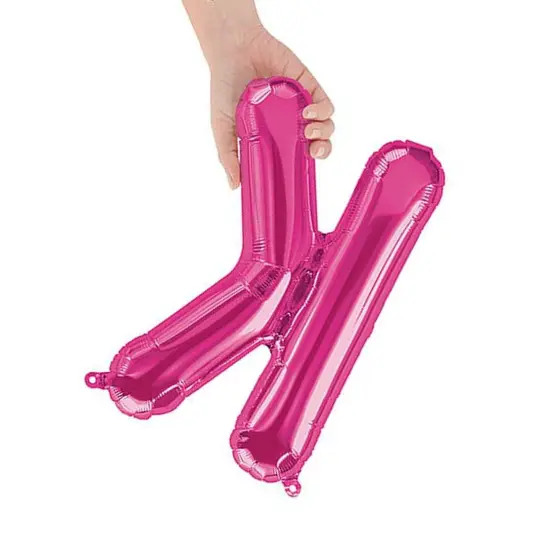 NorthStar Balloons&reg; 16 Inch Letter K Magenta Air Fill Only {4}
