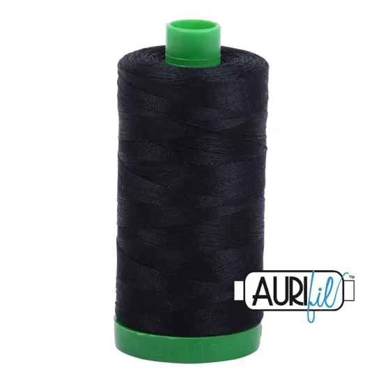 Black (2692) | 40wt Large Spool (1000M / 1094Y) | Aurifil Thread {1}