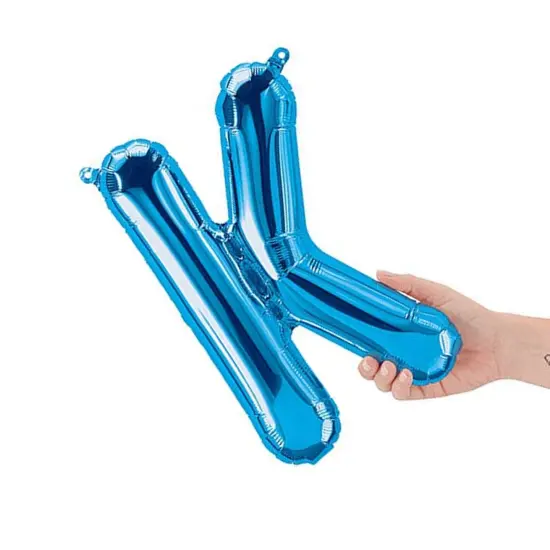 NorthStar Balloons&reg; 16 Inch Letter K Blue Air Fill Only {2}