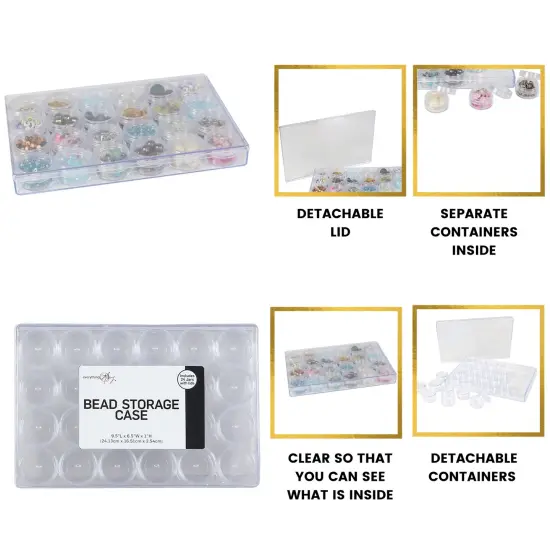 Large Plastic Bead Storage Organizer Box, 24 Jars {5}