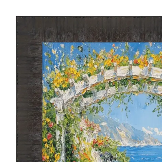 Contemporary Wood Grain Black Scoop Picture Frame 14x18 frame {1}