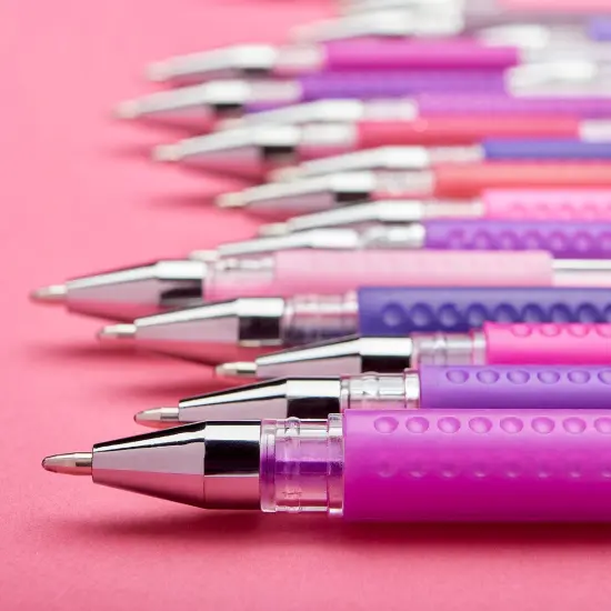 KINGART&reg; Gel Pens, Soft Grip, 24 Pink & Purple Tone Colors {6}