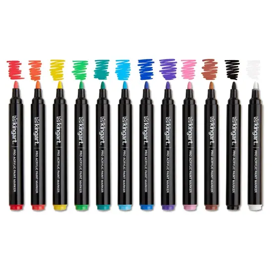 KINGART&reg; PRO Acrylic Paint Markers 12 Colors {2}