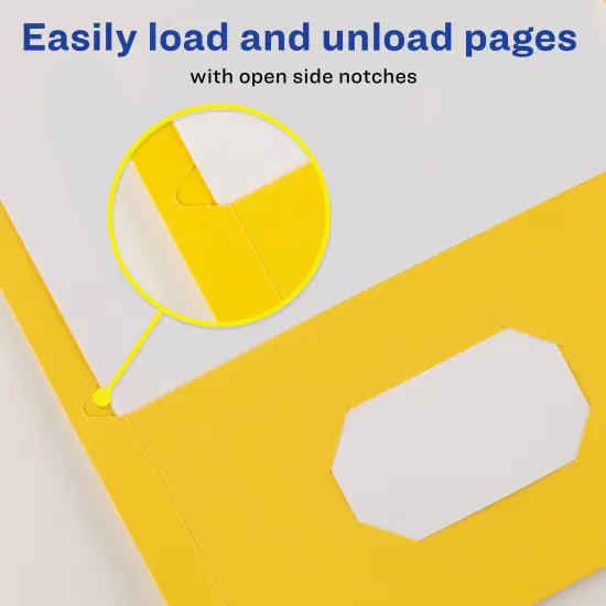 Avery Two Pocket Folders, Holds up to 40 Sheets, Business Card Slot, 25 Yellow Folders (47992) {5}