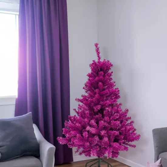 Northlight Full Pine Artificial Christmas Tree - 4' - Boysenberry Purple - Unlit {4}