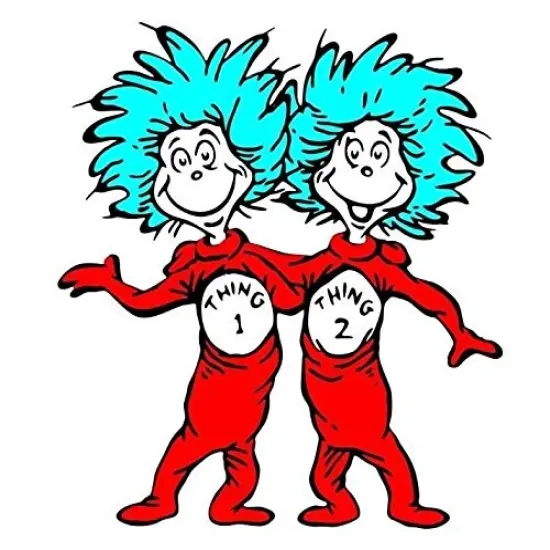 Dr Seuss Thing 1 Thing 2 Edible Icing Image Photo Cake Topper Sheet Birthday Party Baby Shower - 1/4 Sheet - 78189 by Sweet Cakes,Red {1}