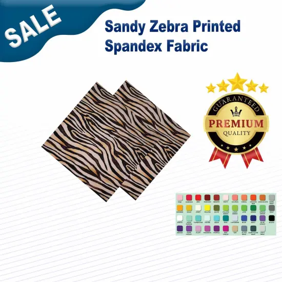 Sandy Zebra Printed Spandex Fabric {1}
