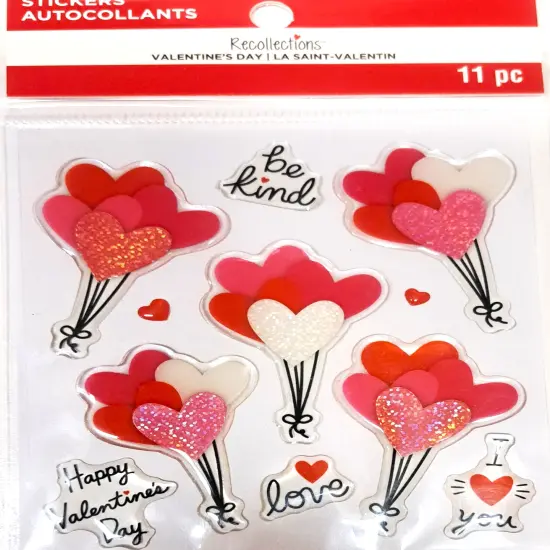 Recollections Valentine's Day Heart Balloons Dimensional Epoxy Stickers {1}
