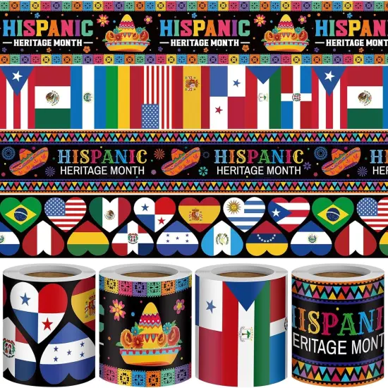 Hispanic Heritage Month Bulletin Board (blue-purple-pink pattern) {1}