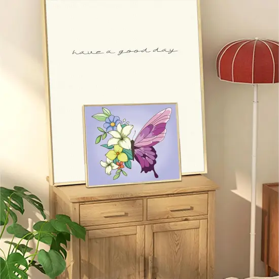 4 Pack Canvas Painting Kit, Butterfly and Flowers Theme Pre Drawn Canvas to Paint 8x10 inch for Adults Paint Party Kit {4}