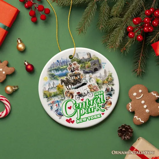 Serene Central Park New York Landmarks Ornament, American Urban Oasis Heritage Gift and Travel Souvenir {6}