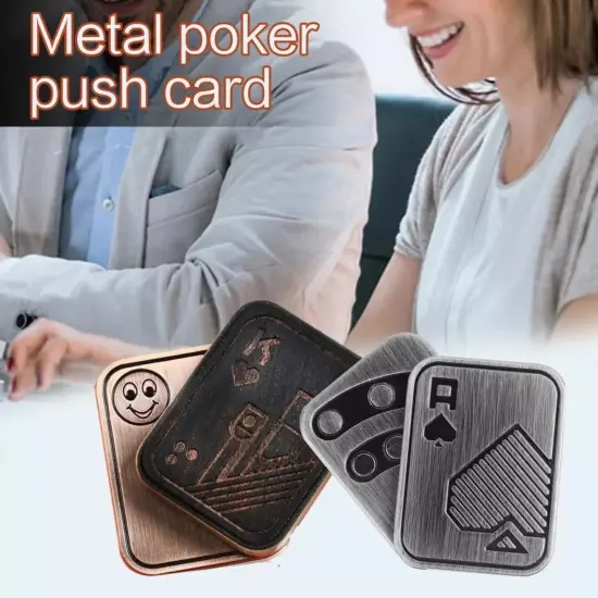 Kitcheniva Magnetic Metal Fidget Toy Mini Poker Push Card Fidget Slider Gift {3}