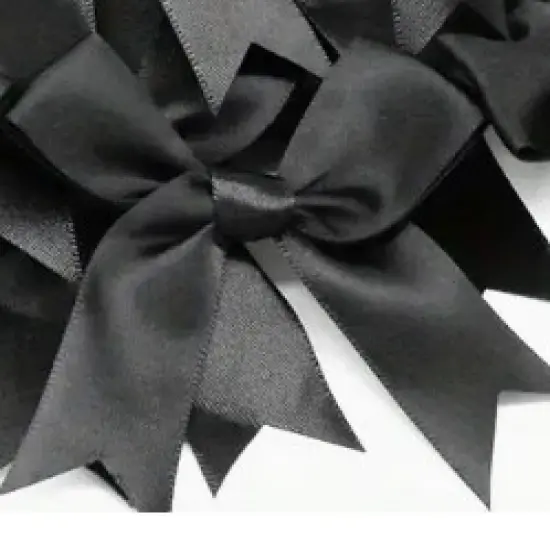 12 Ct Black Bow Satin Ribbon {3}