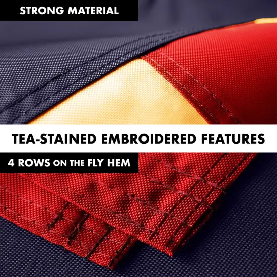 G128 Combo Pack: 6 Ft Tangle Free Aluminum Spinning Flagpole (Silver) & Betsy Ross Tea-Stained Flag 3x5 Ft, ToughWeave Pro Series Embroidered 420D Polyester | Pole with Flag Included {5}