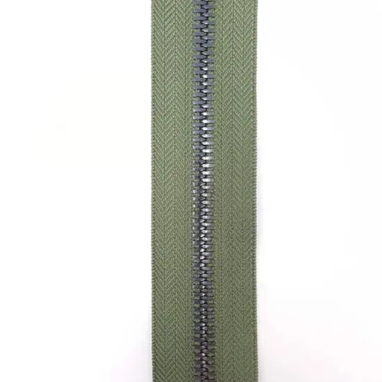 5MM Closed Bottom Zipper Olive Tape Gun Metal Teeth 7 Inche {4}