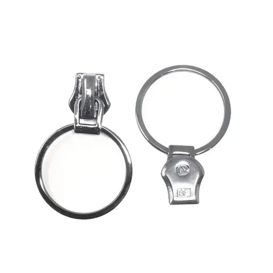 Zipper Pull &ndash; Glossy Round Metal O Ring 8MM in Gunmetal {3}
