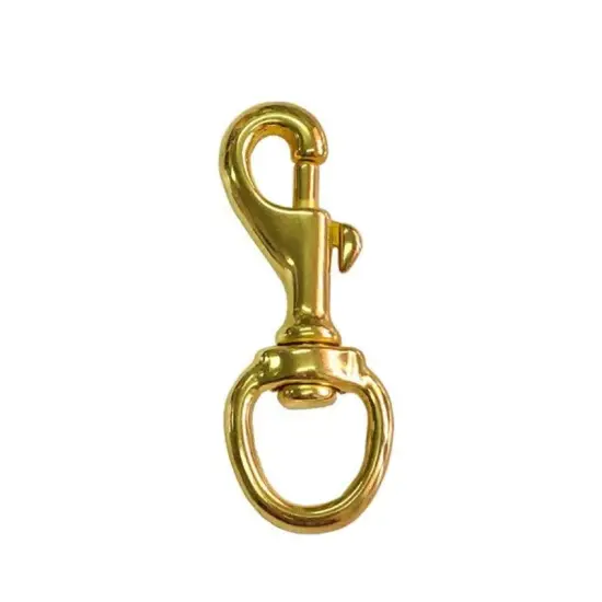 Swivel Hook Brass Base Heavy 2 Inches Long x 5/8 Inch Loop {4}