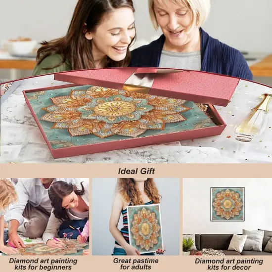 Special Shape Mandalas Diamond Art Painting Kits for Adults，Flowers Diamond Painting Kits for Beginners，Diamond Art Kits for Home Decor12&times;12inch/30&times;30cm {5}