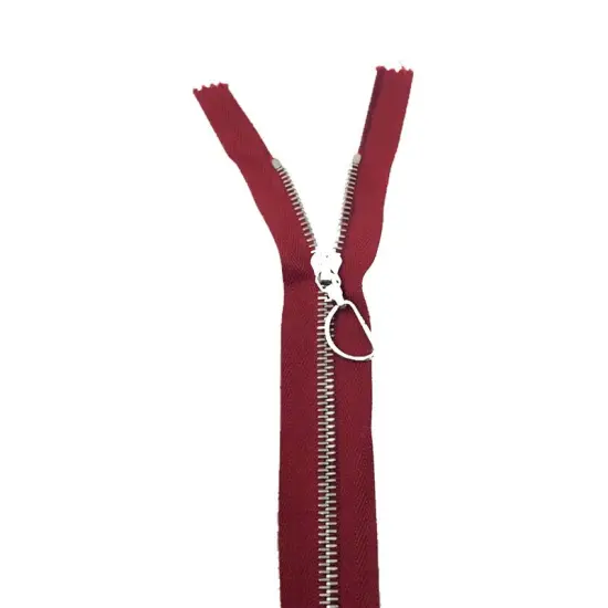 Zipper &ndash; Red 6MM Nickel Teeth 19" Separating Open Bottom for Jackets and Outerwear {6}