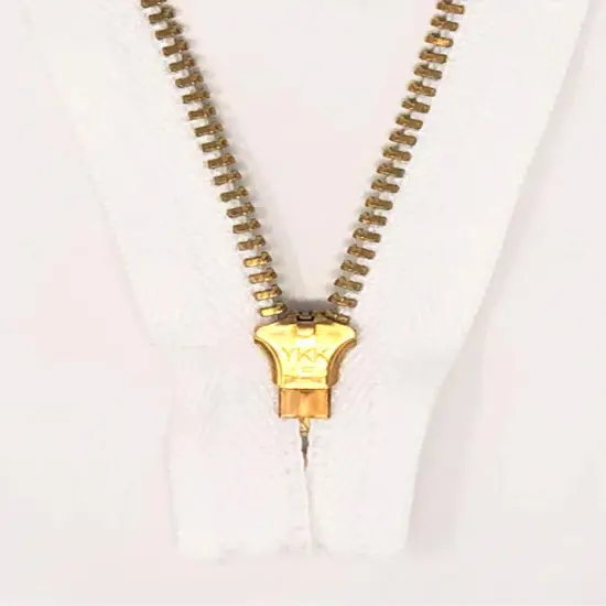 White Brass Jean Zipper 4.5MM Closed Bottom 4 to 9 Inch {4}