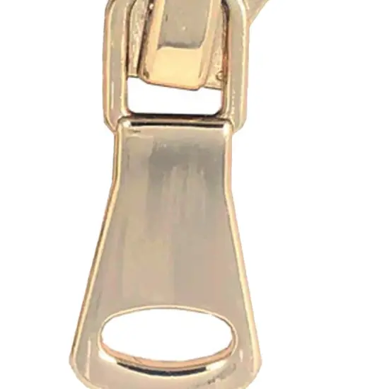 Zipper Pull &ndash; Square Glossy Metal 5MM in Brass {3}