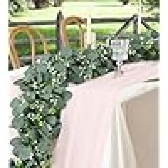 Greenery Fake Silver Dollar Eucalyptus Leaves Vines Table Decor Green Vine Spring Artificial {1}