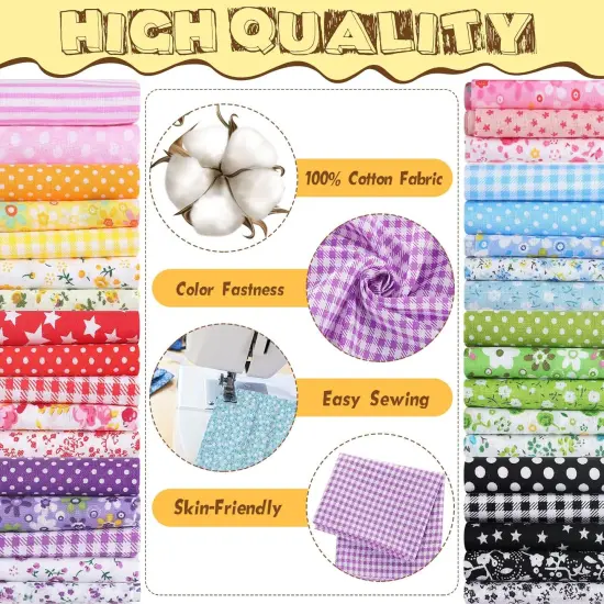35 Pcs 100% Cotton Fabric Quilting Patchwork Fabric Fat Quarter for Sewing {4}