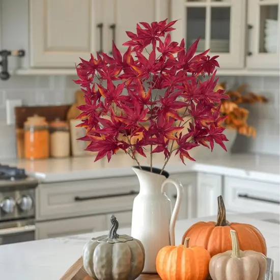 Artificial Fall Maple Leaves Branch {3}