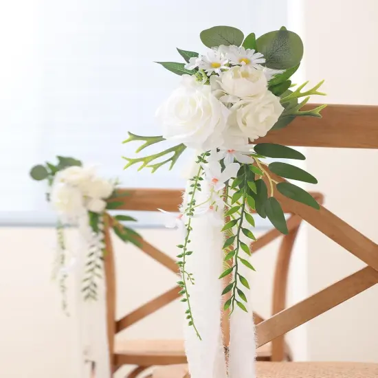 Chair Decorations Artificial Flowers for Wedding {5}