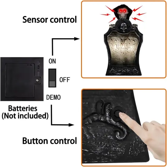 Animated Halloween Tombstone Decoration, Lighted Gravestone {3}