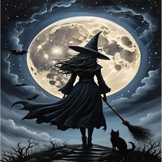 12x16inch - Halloween Witches Diamond Painting Kits for Adults {1}