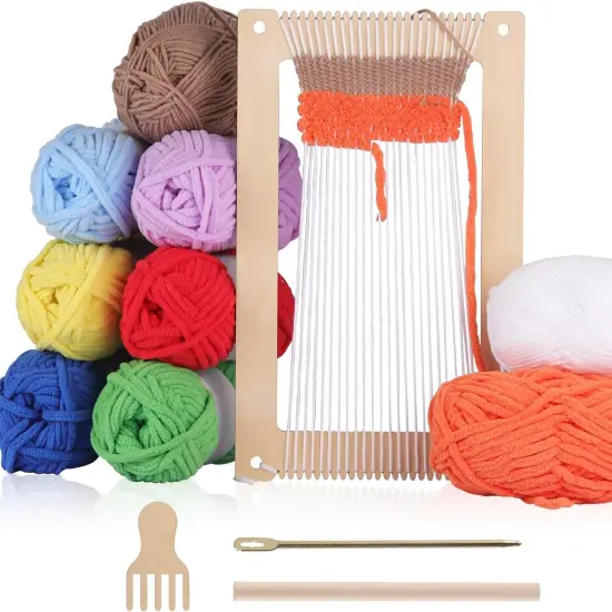 Weaving Loom Kit: Wooden Tapestry Loom with Yarn {1}