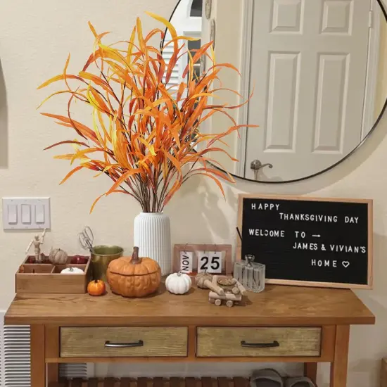 6Pcs Fall Leaves Stem {2}