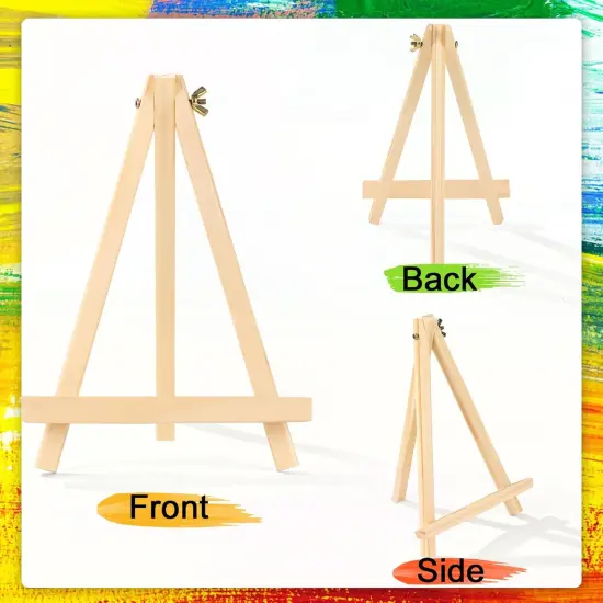 9 inch Easel for Painting, 6 Pack Wooden Easel Stand for Sign, Tabletop Easels for Painting Canvases, Small Art Easel Canvas Stand Photo Display Tripod Holder for Kids Adults {3}