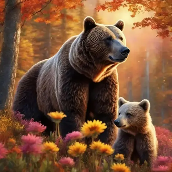 Bear Diamond Art Kits for Adults,DIY 5D Forest Diamond Painting Kits for Beginners, Round Full Drill Diamond Dots Paintings,Diamonds Pictures Gem Art for Adults Crafts Home Decor 12x12inch {1}