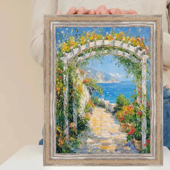 Nautical Rope Dock Boat Rustic White Wash Picture Frame 22x28 frame {2}